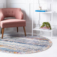 Multicolor 5' 2 x 5' 2 Malibu Round Area Rug 70% Polypropylene & 30% Polyester Colorful Modern Carpet for Living, Dining, Office, Bedrooms for Sale at Rug Engine