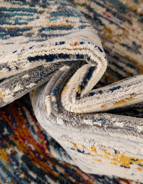 Multicolor 5' 2 x 5' 2 Malibu Round Area Rug 70% Polypropylene & 30% Polyester Colorful Modern Carpet for Living, Dining, Office, Bedrooms for Sale at Rug Engine