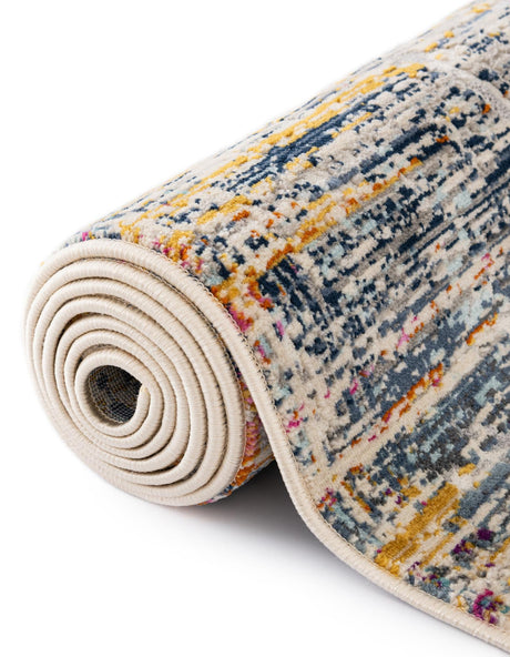 Multicolor 5' 2 x 5' 2 Malibu Round Area Rug 70% Polypropylene & 30% Polyester Colorful Modern Carpet for Living, Dining, Office, Bedrooms for Sale at Rug Engine