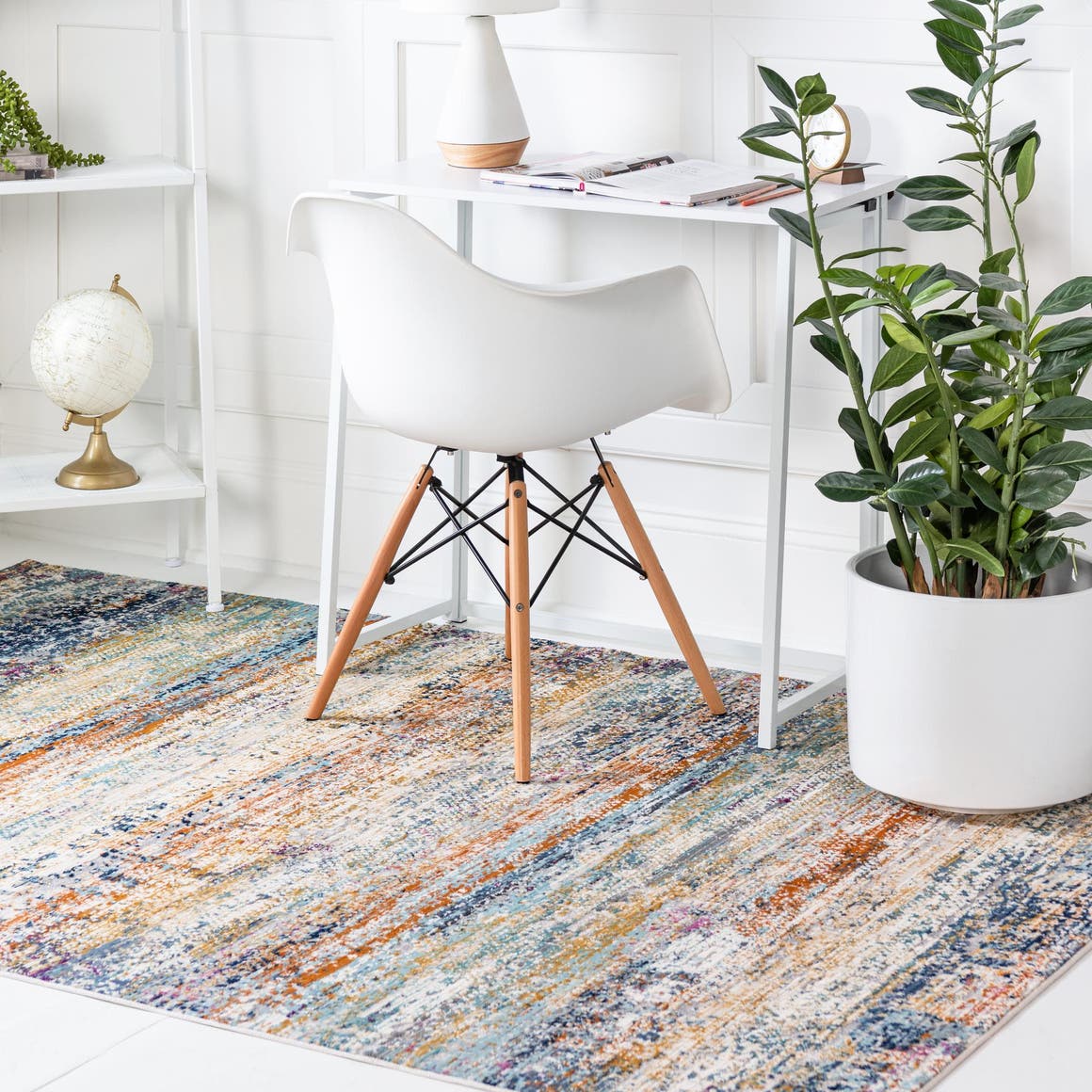 Multicolor 4' 1 x 5' 11 Malibu Rectangle Area Rug 70% Polypropylene & 30% Polyester Colorful Modern Carpet for Living, Dining, Office, Bedrooms for Sale at Rug Engine