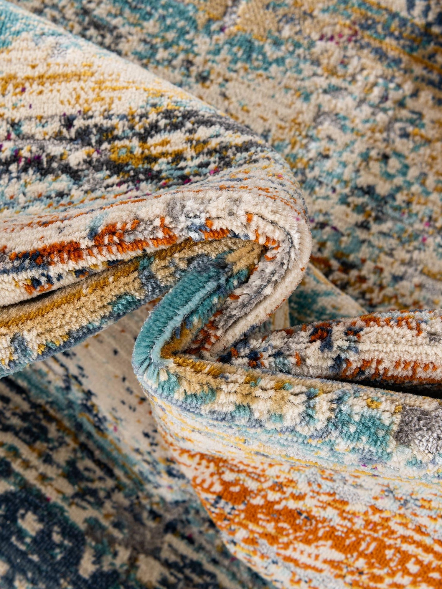 Multicolor 4' 1 x 5' 11 Malibu Rectangle Area Rug 70% Polypropylene & 30% Polyester Colorful Modern Carpet for Living, Dining, Office, Bedrooms for Sale at Rug Engine