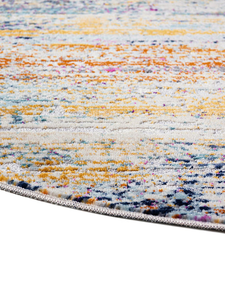 Multicolor 5' 2 x 5' 2 Malibu Round Area Rug 70% Polypropylene & 30% Polyester Colorful Modern Carpet for Living, Dining, Office, Bedrooms for Sale at Rug Engine