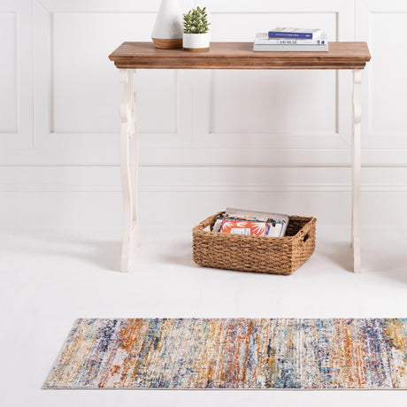 Multicolor 2' 7 x 9' 10 Malibu Runner Area Rug 70% Polypropylene & 30% Polyester Colorful Modern Carpet for Living, Dining, Office, Bedrooms for Sale at Rug Engine