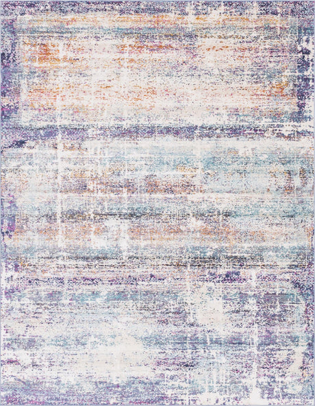 Multicolor 9' x 12' Malibu Rectangle Area Rug 70% Polypropylene & 30% Polyester Colorful Modern Carpet for Living, Dining, Office, Bedrooms for Sale at Rug Engine