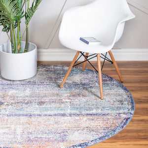 Multicolor 5' 2 x 5' 2 Malibu Round Area Rug 70% Polypropylene & 30% Polyester Colorful Modern Carpet for Living, Dining, Office, Bedrooms for Sale at Rug Engine