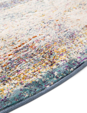 Multicolor 5' 2 x 5' 2 Malibu Round Area Rug 70% Polypropylene & 30% Polyester Colorful Modern Carpet for Living, Dining, Office, Bedrooms for Sale at Rug Engine