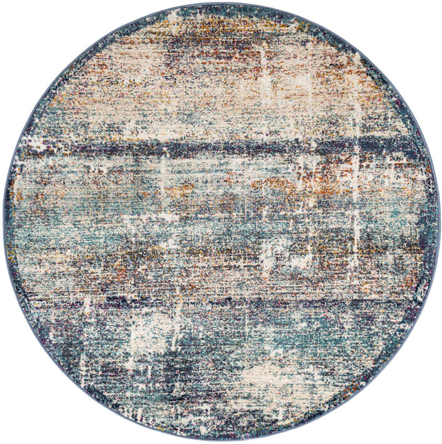Multicolor 5' 2 x 5' 2 Malibu Round Area Rug 70% Polypropylene & 30% Polyester Colorful Modern Carpet for Living, Dining, Office, Bedrooms for Sale at Rug Engine