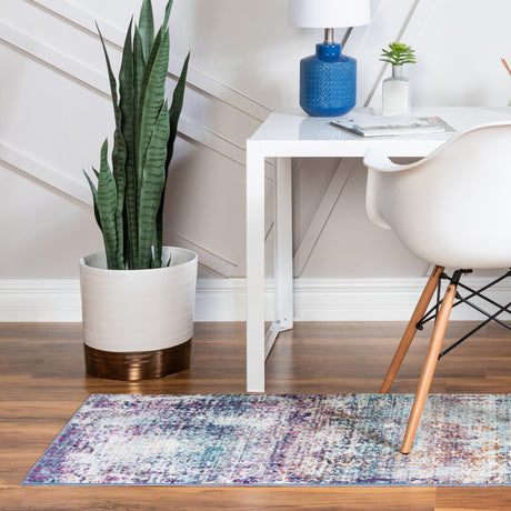 Multicolor 2' 7 x 9' 10 Malibu Runner Area Rug 70% Polypropylene & 30% Polyester Colorful Modern Carpet for Living, Dining, Office, Bedrooms for Sale at Rug Engine