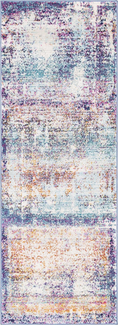 Multicolor 2' x 5' 11 Malibu Runner Area Rug 70% Polypropylene & 30% Polyester Colorful Modern Carpet for Living, Dining, Office, Bedrooms for Sale at Rug Engine