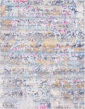Multicolor 9' x 12' Malibu Rectangle Area Rug 70% Polypropylene & 30% Polyester Colorful Modern Carpet for Living, Dining, Office, Bedrooms for Sale at Rug Engine