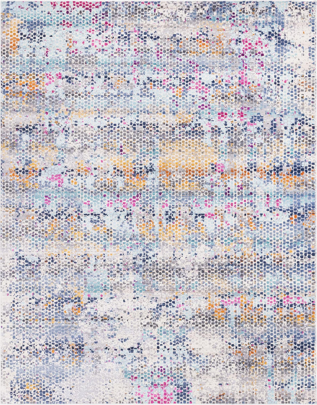 Multicolor 9' x 12' Malibu Rectangle Area Rug 70% Polypropylene & 30% Polyester Colorful Modern Carpet for Living, Dining, Office, Bedrooms for Sale at Rug Engine
