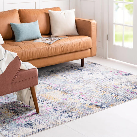 Multicolor 9' x 12' Malibu Rectangle Area Rug 70% Polypropylene & 30% Polyester Colorful Modern Carpet for Living, Dining, Office, Bedrooms for Sale at Rug Engine