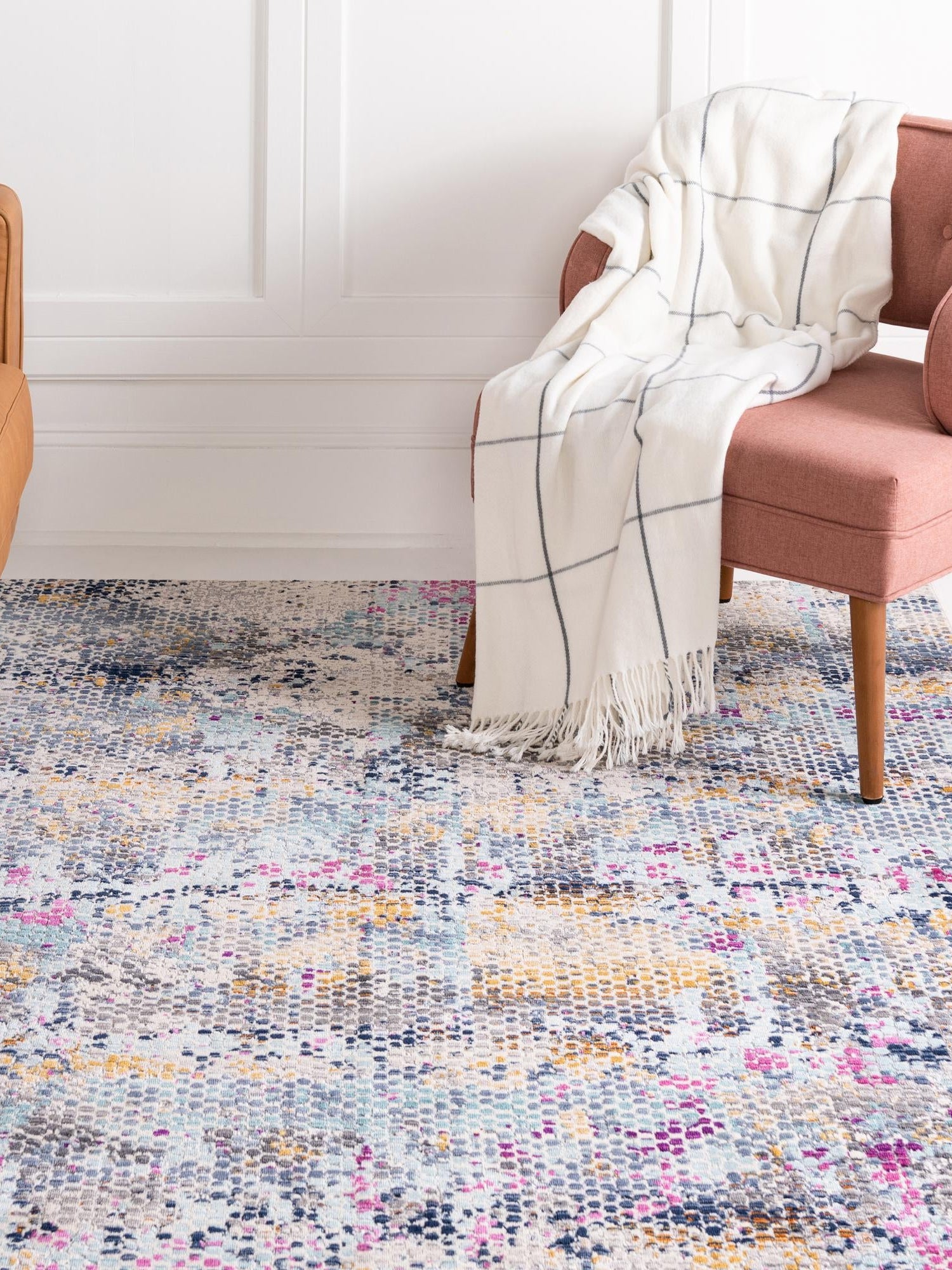 Multicolor 8' x 9' 10 Malibu Rectangle Area Rug 70% Polypropylene & 30% Polyester Colorful Modern Carpet for Living, Dining, Office, Bedrooms for Sale at Rug Engine