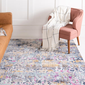 Multicolor 9' x 12' Malibu Rectangle Area Rug 70% Polypropylene & 30% Polyester Colorful Modern Carpet for Living, Dining, Office, Bedrooms for Sale at Rug Engine