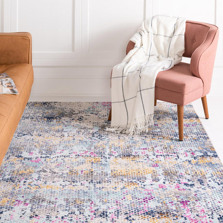 Multicolor 9' x 12' Malibu Rectangle Area Rug 70% Polypropylene & 30% Polyester Colorful Modern Carpet for Living, Dining, Office, Bedrooms for Sale at Rug Engine