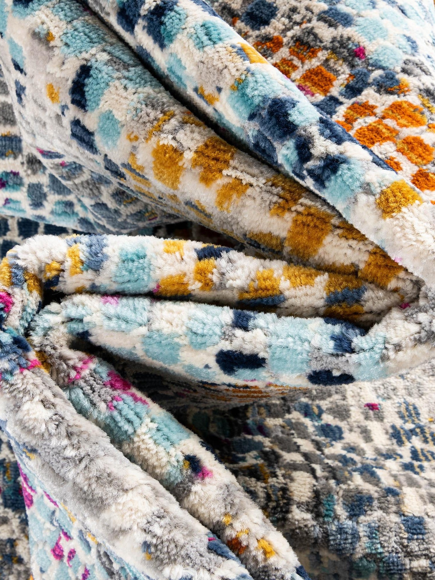 Multicolor 9' x 12' Malibu Rectangle Area Rug 70% Polypropylene & 30% Polyester Colorful Modern Carpet for Living, Dining, Office, Bedrooms for Sale at Rug Engine