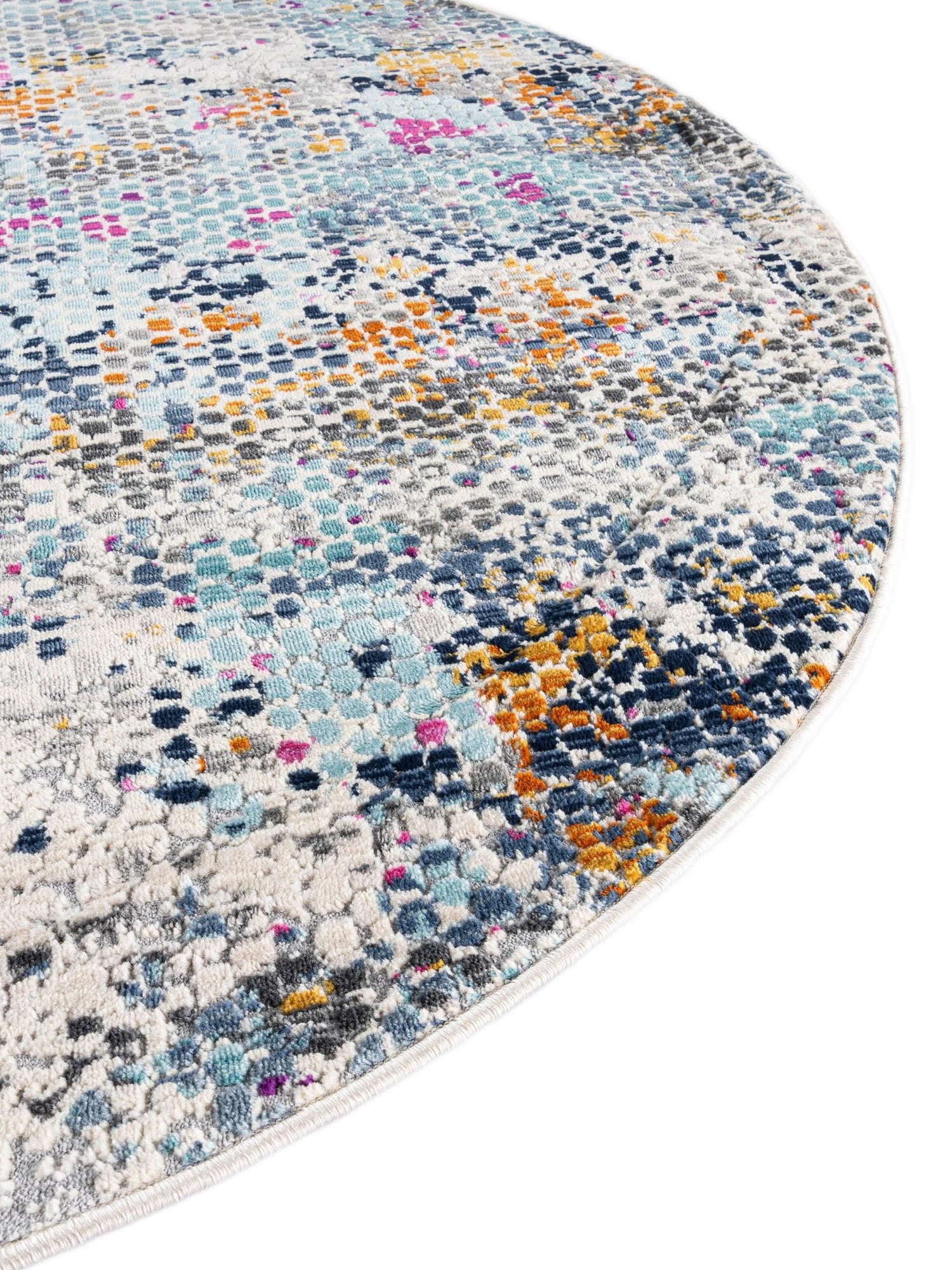 Multicolor 5' 2 x 5' 2 Malibu Round Area Rug 70% Polypropylene & 30% Polyester Colorful Modern Carpet for Living, Dining, Office, Bedrooms for Sale at Rug Engine