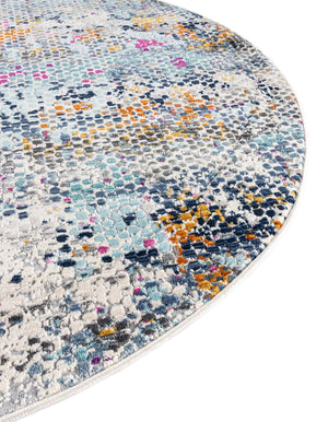 Multicolor 5' 2 x 5' 2 Malibu Round Area Rug 70% Polypropylene & 30% Polyester Colorful Modern Carpet for Living, Dining, Office, Bedrooms for Sale at Rug Engine