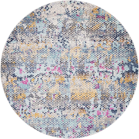Multicolor 5' 2 x 5' 2 Malibu Round Area Rug 70% Polypropylene & 30% Polyester Colorful Modern Carpet for Living, Dining, Office, Bedrooms for Sale at Rug Engine