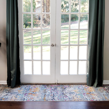 Multicolor 2' x 5' 11 Malibu Runner Area Rug 70% Polypropylene & 30% Polyester Colorful Modern Carpet for Living, Dining, Office, Bedrooms for Sale at Rug Engine