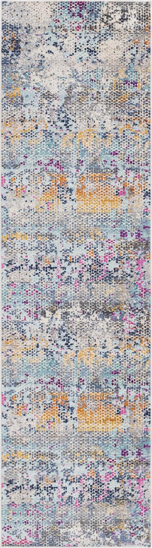 Multicolor 2' 7 x 9' 10 Malibu Runner Area Rug 70% Polypropylene & 30% Polyester Colorful Modern Carpet for Living, Dining, Office, Bedrooms for Sale at Rug Engine