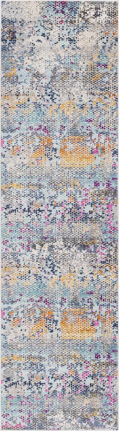 Multicolor 2' 7 x 9' 10 Malibu Runner Area Rug 70% Polypropylene & 30% Polyester Colorful Modern Carpet for Living, Dining, Office, Bedrooms for Sale at Rug Engine