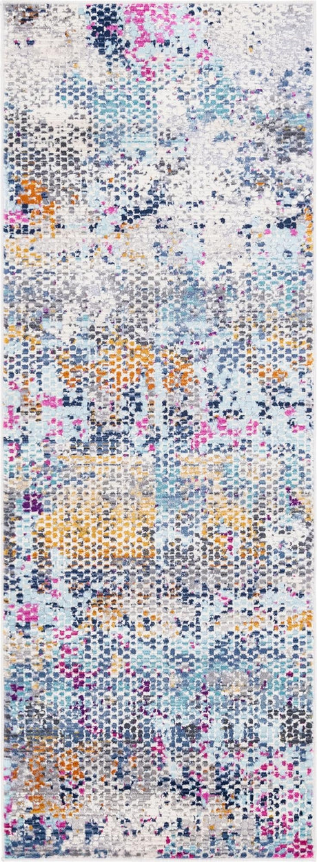 Multicolor 2' x 5' 11 Malibu Runner Area Rug 70% Polypropylene & 30% Polyester Colorful Modern Carpet for Living, Dining, Office, Bedrooms for Sale at Rug Engine