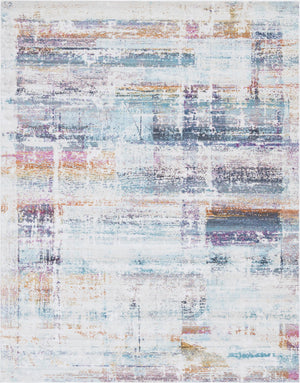 Multicolor 9' x 12' Malibu Rectangle Area Rug 70% Polypropylene & 30% Polyester Colorful Modern Carpet for Living, Dining, Office, Bedrooms for Sale at Rug Engine