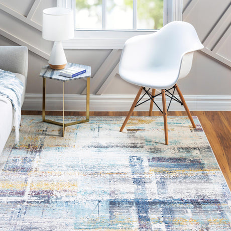 Multicolor 9' x 12' Malibu Rectangle Area Rug 70% Polypropylene & 30% Polyester Colorful Modern Carpet for Living, Dining, Office, Bedrooms for Sale at Rug Engine