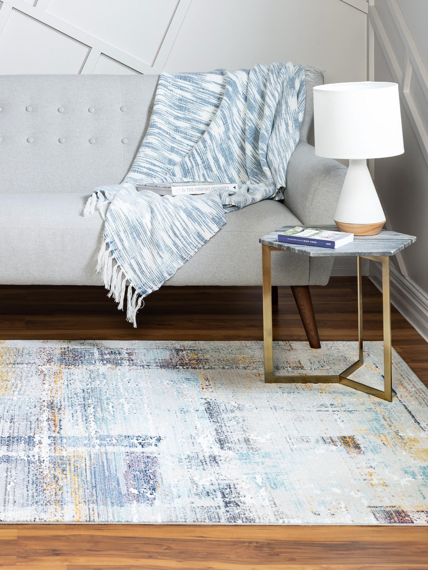 Multicolor 9' x 12' Malibu Rectangle Area Rug 70% Polypropylene & 30% Polyester Colorful Modern Carpet for Living, Dining, Office, Bedrooms for Sale at Rug Engine