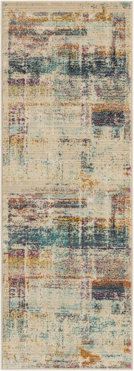 Multicolor 2' x 5' 11 Malibu Runner Area Rug 70% Polypropylene & 30% Polyester Colorful Modern Carpet for Living, Dining, Office, Bedrooms for Sale at Rug Engine
