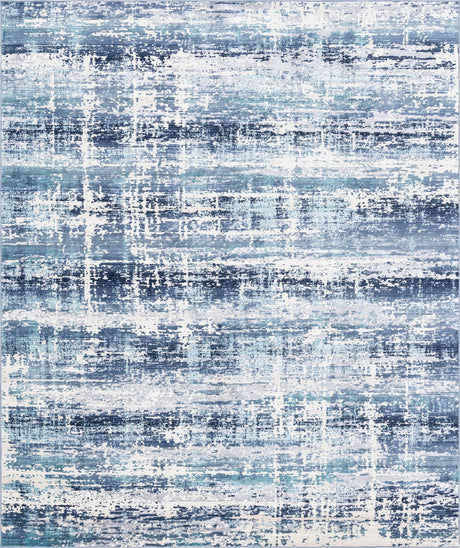 Blue 8' x 10' Malibu Rectangle Area Rug 70% Polypropylene & 30% Polyester Colorful Modern Carpet for Living, Dining, Office, Bedrooms for Sale at Rug Engine