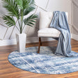 Blue 3' 7 x 3' 7 Malibu Round Area Rug 70% Polypropylene & 30% Polyester Colorful Modern Carpet for Living, Dining, Office, Bedrooms for Sale at Rug Engine