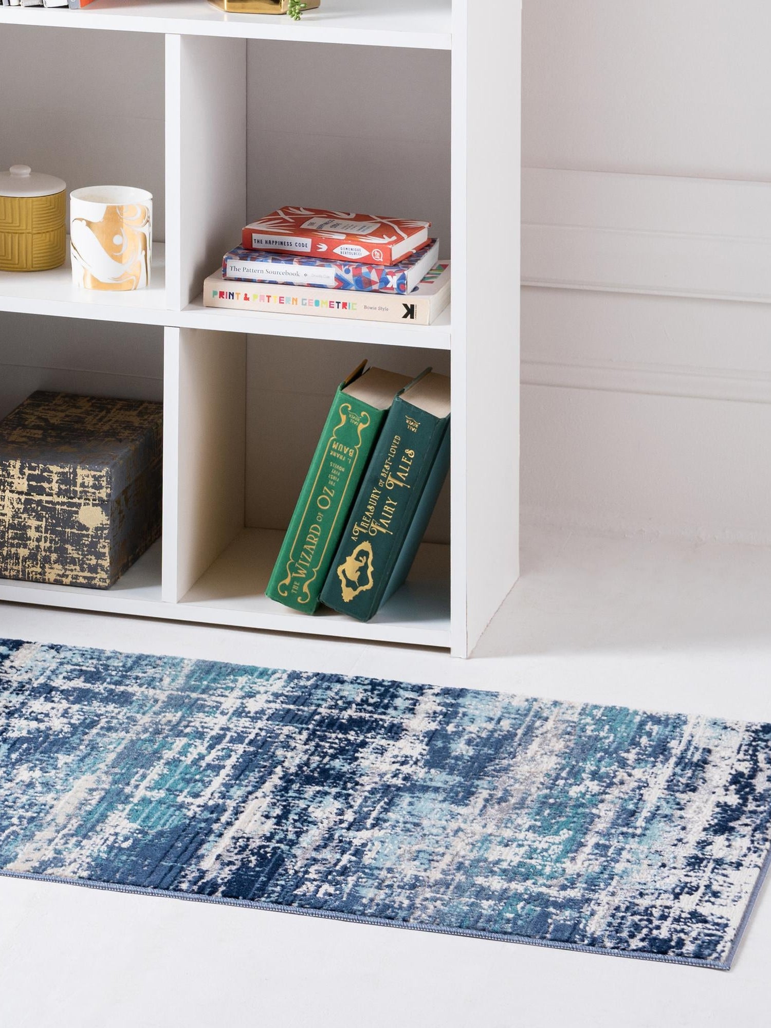 Blue 2' x 5' 11 Malibu Runner Area Rug 70% Polypropylene & 30% Polyester Colorful Modern Carpet for Living, Dining, Office, Bedrooms for Sale at Rug Engine