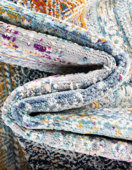 Multicolor 8' x 9' 10 Malibu Rectangle Area Rug 70% Polypropylene & 30% Polyester Colorful Modern Carpet for Living, Dining, Office, Bedrooms for Sale at Rug Engine