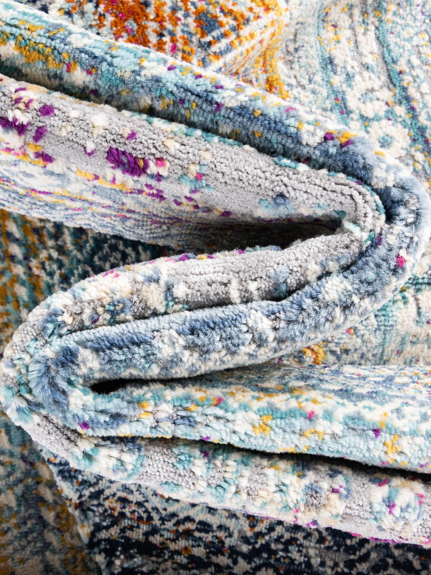 Multicolor 9' x 12' Malibu Rectangle Area Rug 70% Polypropylene & 30% Polyester Colorful Modern Carpet for Living, Dining, Office, Bedrooms for Sale at Rug Engine