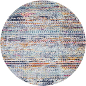 Multicolor 5' 2 x 5' 2 Malibu Round Area Rug 70% Polypropylene & 30% Polyester Colorful Modern Carpet for Living, Dining, Office, Bedrooms for Sale at Rug Engine