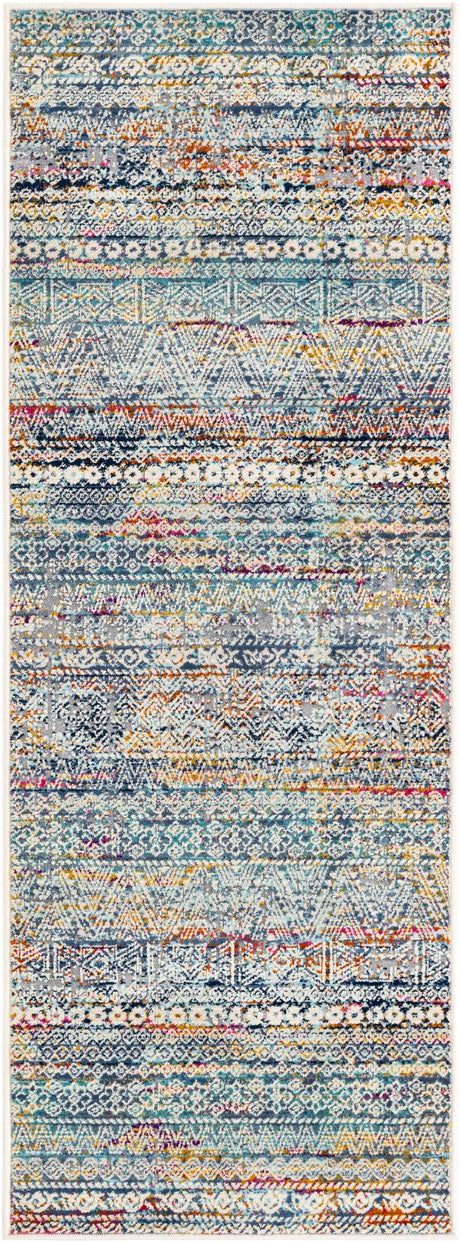 Multicolor 2' x 5' 11 Malibu Runner Area Rug 70% Polypropylene & 30% Polyester Colorful Modern Carpet for Living, Dining, Office, Bedrooms for Sale at Rug Engine