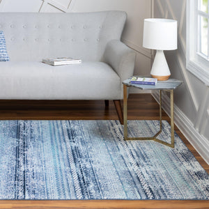 Blue 4' 1 x 5' 11 Malibu Rectangle Area Rug 70% Polypropylene & 30% Polyester Colorful Modern Carpet for Living, Dining, Office, Bedrooms for Sale at Rug Engine