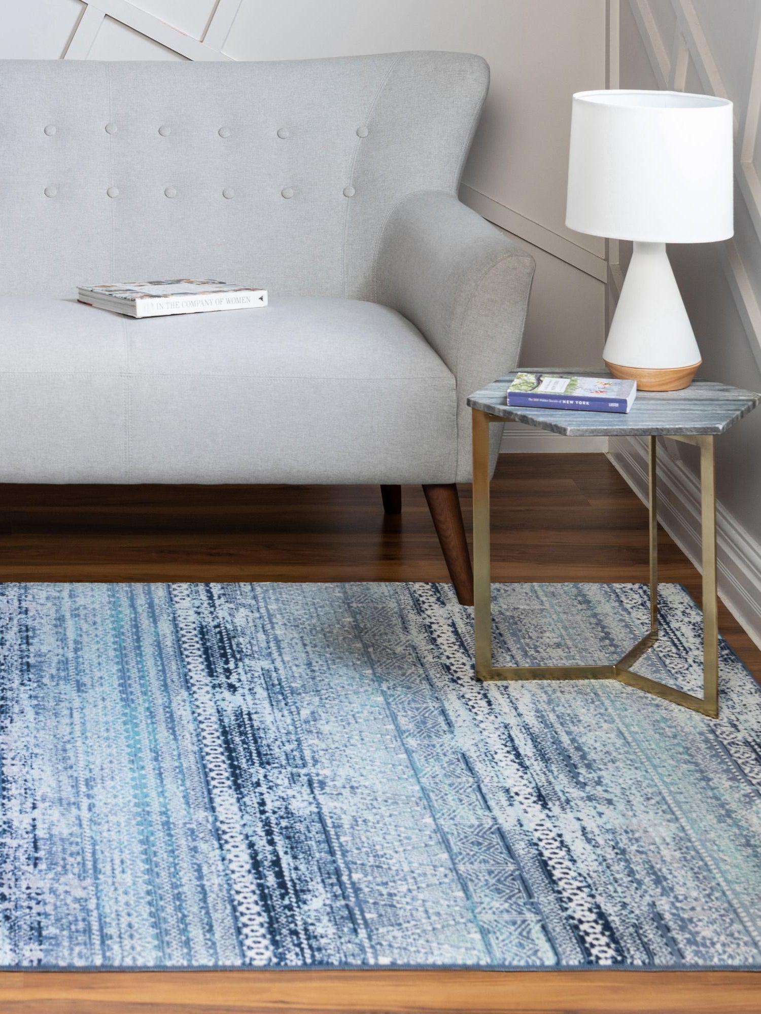 Blue 9' x 12' Malibu Rectangle Area Rug 70% Polypropylene & 30% Polyester Colorful Modern Carpet for Living, Dining, Office, Bedrooms for Sale at Rug Engine