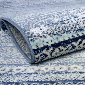 Blue 4' 1 x 5' 11 Malibu Rectangle Area Rug 70% Polypropylene & 30% Polyester Colorful Modern Carpet for Living, Dining, Office, Bedrooms for Sale at Rug Engine