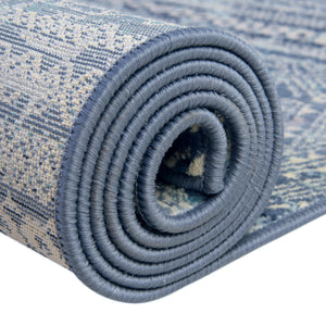Blue 5' 2 x 5' 2 Malibu Round Area Rug 70% Polypropylene & 30% Polyester Colorful Modern Carpet for Living, Dining, Office, Bedrooms for Sale at Rug Engine