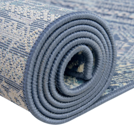 Blue 5' 2 x 5' 2 Malibu Round Area Rug 70% Polypropylene & 30% Polyester Colorful Modern Carpet for Living, Dining, Office, Bedrooms for Sale at Rug Engine