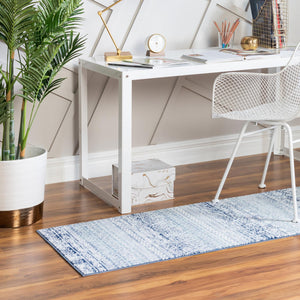 Blue 2' x 5' 11 Malibu Runner Area Rug 70% Polypropylene & 30% Polyester Colorful Modern Carpet for Living, Dining, Office, Bedrooms for Sale at Rug Engine