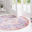 Red 3' 7 x 3' 7 Budapest Round Area Rug 70% Polypropylene & 30% Polyester With Cotton Backing Traditional Classical Room Carpet for Sale at Rug Engine