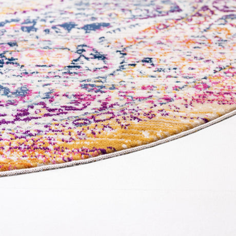 Red 3' 7 x 3' 7 Budapest Round Area Rug 70% Polypropylene & 30% Polyester With Cotton Backing Traditional Classical Room Carpet for Sale at Rug Engine