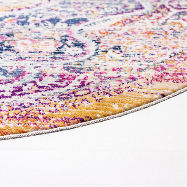 Red 3' 7 x 3' 7 Budapest Round Area Rug 70% Polypropylene & 30% Polyester With Cotton Backing Traditional Classical Room Carpet for Sale at Rug Engine