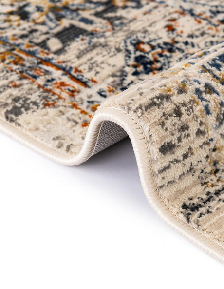 Gray 5' 1 x 5' 1 Budapest Round Area Rug 70% Polypropylene & 30% Polyester With Cotton Backing Traditional Classical Room Carpet for Sale at Rug Engine