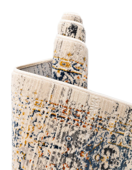 Gray 5' 1 x 5' 1 Budapest Round Area Rug 70% Polypropylene & 30% Polyester With Cotton Backing Traditional Classical Room Carpet for Sale at Rug Engine