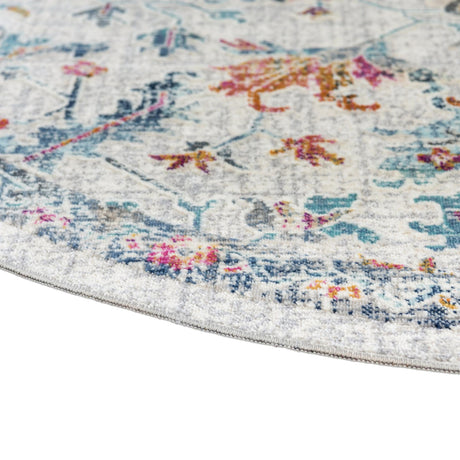 Ivory 3' 7 x 3' 7 Budapest Round Area Rug 70% Polypropylene & 30% Polyester With Cotton Backing Traditional Classical Room Carpet for Sale at Rug Engine